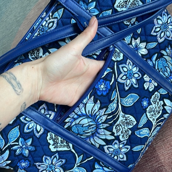 Vera Bradley Bohemian Quilted Floral Blue Tote Bag - Picture 9 of 11